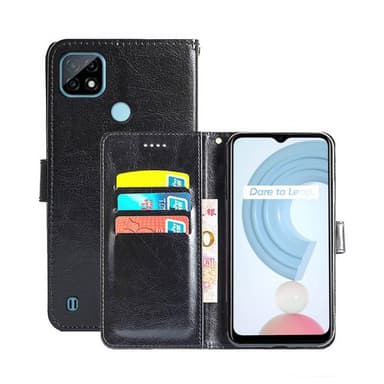Lompakkokotelo 3-kortti Realme C21  - musta