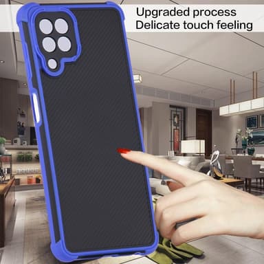 SKALO Samsung A22 4G Armor Hybrid Bumper Suojakuori - Sininen