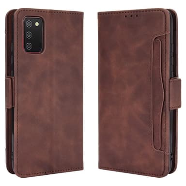 SKALO Samsung A02s / A03s 6-lokeroa Lompakkokotelo - Ruskea