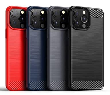 SKALO iPhone 13 Pro Max Armor Carbon Iskunkestävä TPU suojakuori - Musta