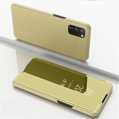 SKALO Samsung A02s / A03s Clear View Mirror Lompakko - Kulta