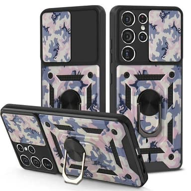 Camo kotelo 3i1 Samsung Galaxy S22 Ultra  - pinkki