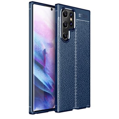 Nahkakuvioitu TPU kuori Samsung Galaxy S22 Ultra  - sininen