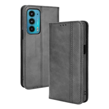 Wallet Stand Flip -puhelinkotelo Motorola Edge 20: lle - musta