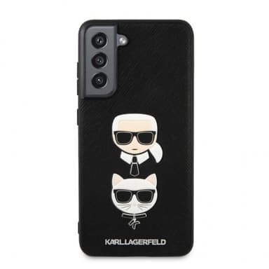 Karl Lagerfeld Samsung Galaxy S21 FE Kuori Saffiano Karl & Choupette Musta