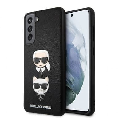 Karl Lagerfeld Samsung Galaxy S21 FE Kuori Saffiano Karl & Choupette Musta