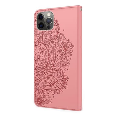 SKALO iPhone 13 Pro Max Mandala lompakkokotelo - Vaaleanpunainen