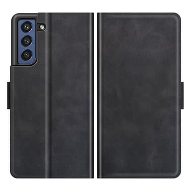 SKALO Samsung S21 FE Premium Wallet Lompakkokotelo - Musta