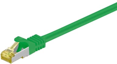 RJ45 patchkabel S/FTP (PiMF), 500 MHz, med CAT 7 råkabel, Grön, 30 m