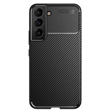 SKALO Samsung S22+ Carbon Fiber TPU-suojakuori - Musta - Musta