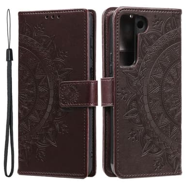SKALO Samsung S22 Mandala lompakkokotelo - Tummanruskea