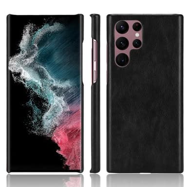 SKALO Samsung S22 Ultra PU-nahkainen Suojakuori - Musta