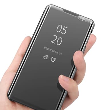 SKALO Samsung S22 Clear View Mirror Lompakko - Musta