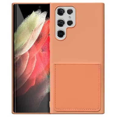 SKALO Samsung S22 Ultra Ultraohut kortinhaltija TPU suojakuori - Oranssi