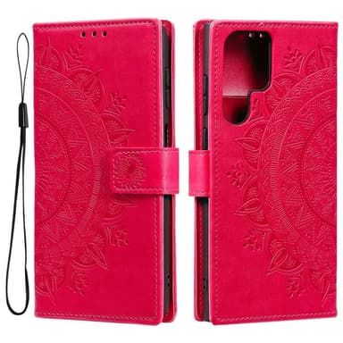 SKALO Samsung S22 Ultra Mandala lompakkokotelo - Punainen