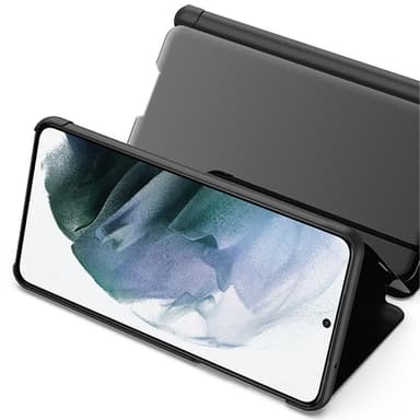 SKALO Samsung S22 Clear View Mirror Lompakko - Musta
