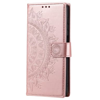 SKALO Samsung S22 Mandala lompakkokotelo - Ruusukulta