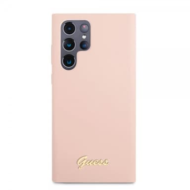 Guess Samsung Galaxy S22 Ultra Kuori Script Metal Logo Pale Pink