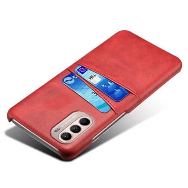 SKALO Moto G31 / G41 PU-nahkainen Korttikotelo - Punainen