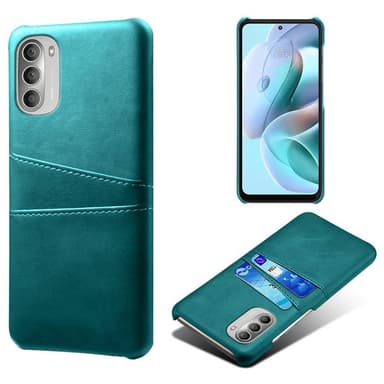 SKALO Moto G51 PU-nahkainen Korttikotelo - Turkoosi