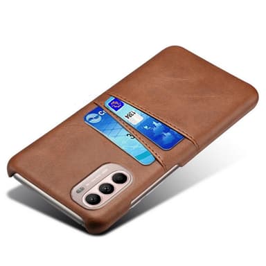 SKALO Moto G31 / G41 PU-nahkainen Korttikotelo - Ruskea