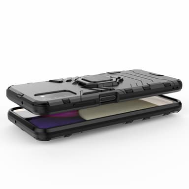 SKALO Samsung A02s / A03s Armor Hybridi metallirengas kuori - Musta