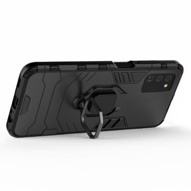 SKALO Samsung A02s / A03s Armor Hybridi metallirengas kuori - Musta