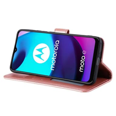 SKALO Moto E20/E30/E40 Mandala lompakkokotelo - Ruusukulta
