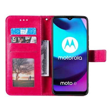 SKALO Moto E20/E30/E40 Mandala lompakkokotelo - Cerise