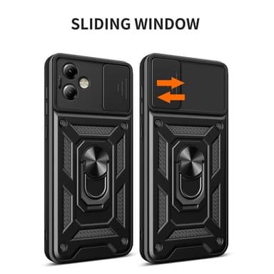 SKALO Motorola Moto G14 Armor hybridi metallirengas kameran liukusäädin - - Hopea