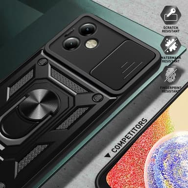 SKALO Motorola Moto G14 Armor hybridi metallirengas kameran liukusäädin - - Hopea