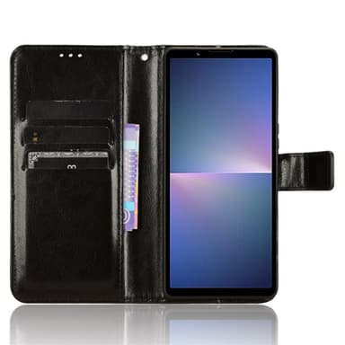 SKALO Sony Xperia 5 V Lompakkokotelo PU-nahkaa - Musta