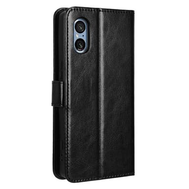 SKALO Sony Xperia 5 V Lompakkokotelo PU-nahkaa - Musta