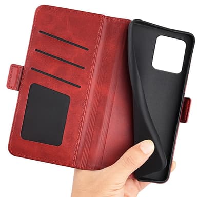 SKALO Motorola ThinkPhone 5G Premium Wallet Lompakkokotelo - Punainen