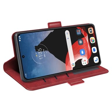 SKALO Motorola ThinkPhone 5G Premium Wallet Lompakkokotelo - Punainen
