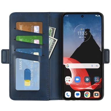 SKALO Motorola ThinkPhone 5G Premium Wallet Lompakkokotelo - Sininen