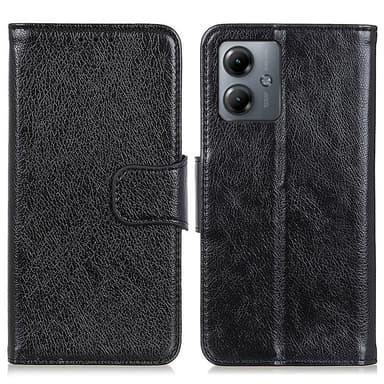Nappa Texture Split Lompakon Telineen kansi Motorola Moto G14 - Musta