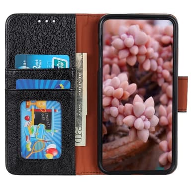 Nappa Texture Split Lompakon Telineen kansi Motorola Moto G14 - Musta