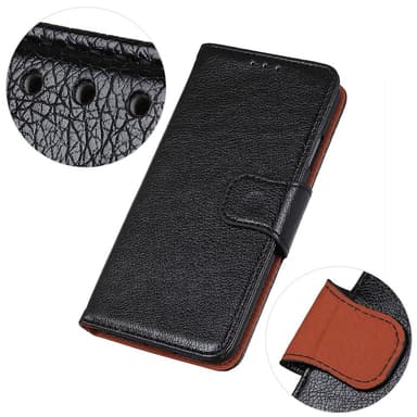 Nappa Texture Split Lompakon Telineen kansi Motorola Moto G14 - Musta