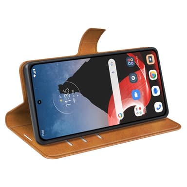 SKALO Motorola ThinkPhone 5G Premium Wallet Lompakkokotelo - Vaaleanruskea