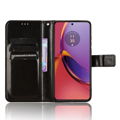 SKALO Motorola Moto G84 5G Lompakkokotelo PU-nahkaa - Musta