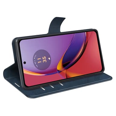 SKALO Motorola Moto G84 5G Premium Wallet Lompakkokotelo - Sininen