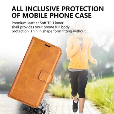 SKALO Motorola ThinkPhone 5G Premium Wallet Lompakkokotelo - Vaaleanruskea