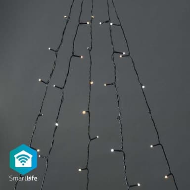 Nedis Älykäs jouluvalot | Puu | Wi-Fi | Lämpimästä kylmään valkoiseen | 200 LED's | 20.0 m | 5 x 4 m | Android™ / IOS