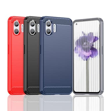 SKALO Nothing Phone (2) Armor Carbon Iskunkestävä TPU suojakuori - Punainen