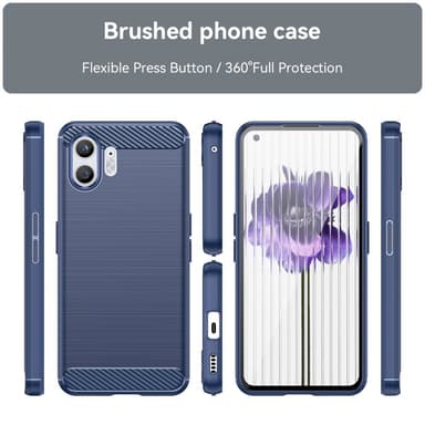 SKALO Nothing Phone (2) Armor Carbon Iskunkestävä TPU suojakuori - Sininen