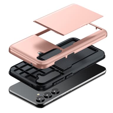 SKALO Samsung S23 FE Armor Suojakuori korttikotelo - Kulta