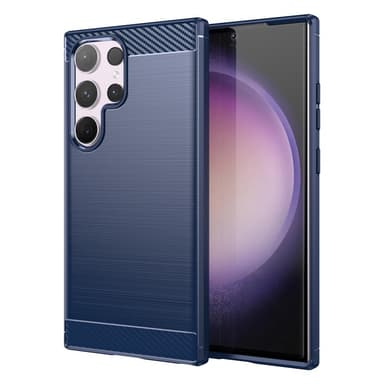 SKALO Samsung S24 Ultra Armor Carbon Iskunkestävä TPU suojakuori - Sininen