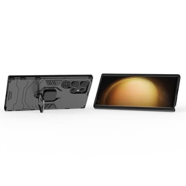 SKALO Samsung S24 Ultra Armor Hybridi metallirengas kuori - Musta