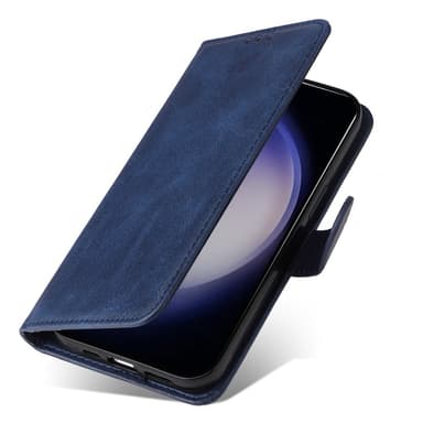 SKALO Samsung S24+ PU-nahkainen Lompakkokotelo - Sininen